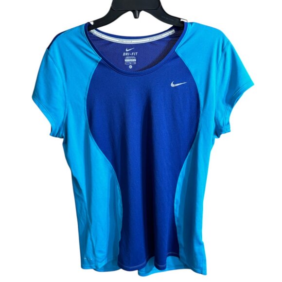 Nike Dri Fit T-Shirt Two Tone Blue Size XL - Picture 7 of 9